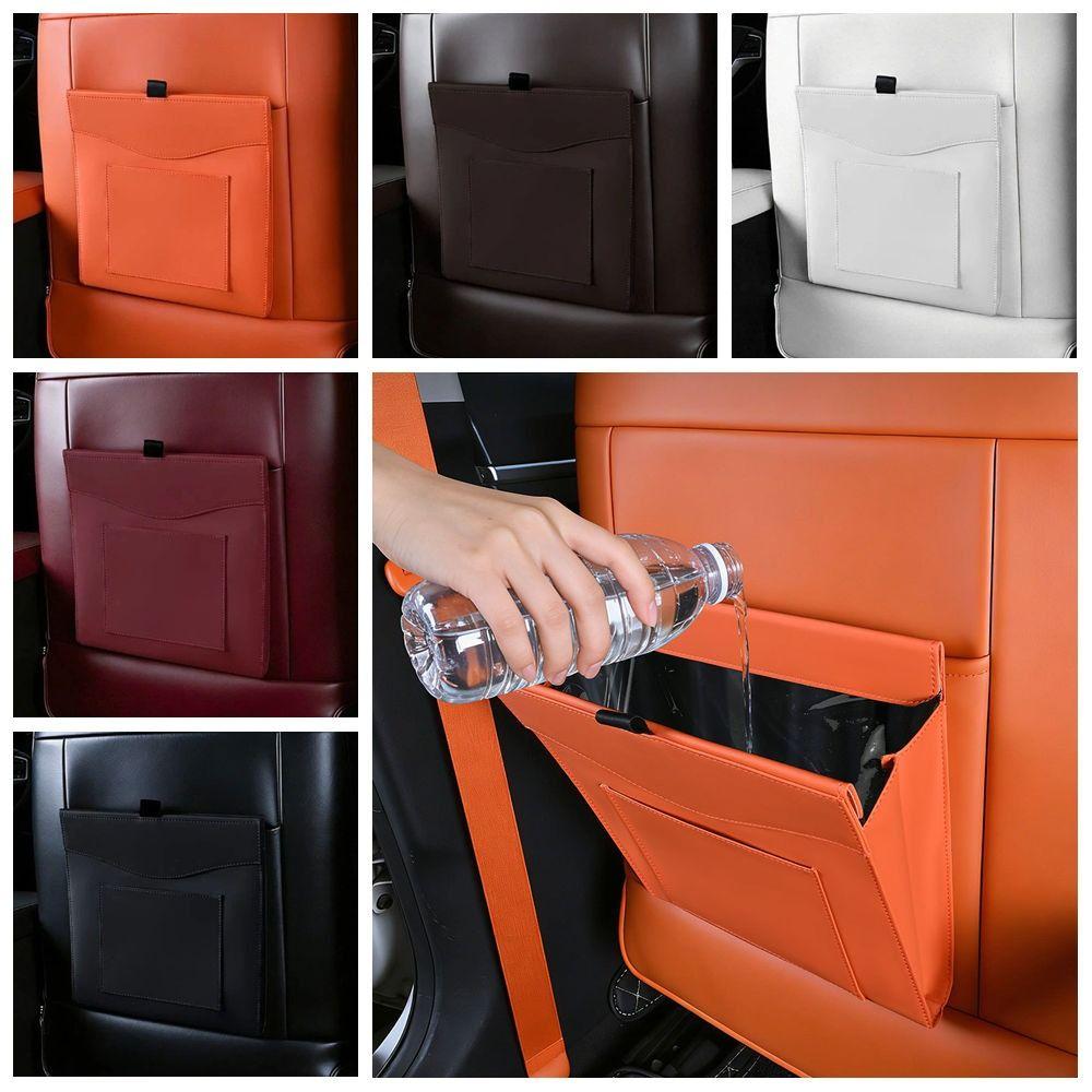 Storage Pocket Magnetic Adsorption Storage Bag Seat Hanging Trash Can  Car Interior Supplies
