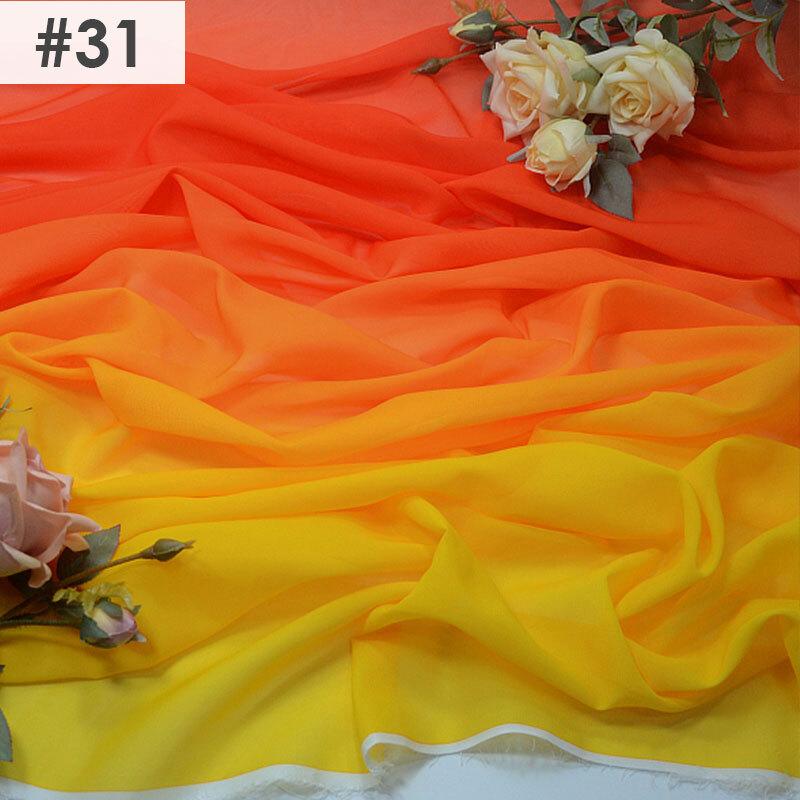 

Gradient Color Rainbow Chiffon Fabric Scarf Sewing Craft DIY Ancient Style Hanfu Dress Stage Costume Decor Clothing Supplies 100x140cm
