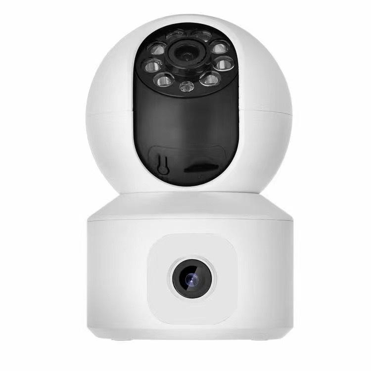 1080P Dual-Lens Wireless Security Camera with 360° Rotation, Mobile Remote, Dual-Screen, and Full-Color Night Vision