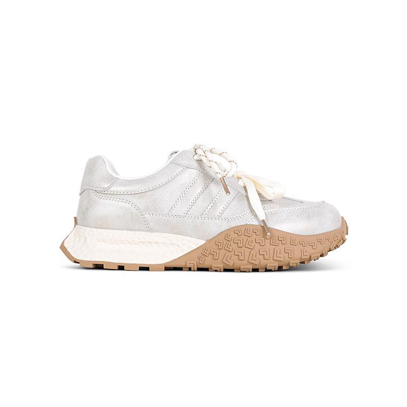 

[Мягкая овчина] Толстая подошва, увеличивающая рост, немецкие тренировочные туфли женские 2025 весна новые повседневные универсальные кроссовки Forrest Gump спортивная обувь 40