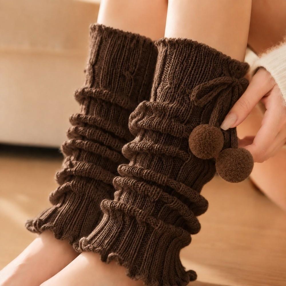 Ruffled Edges Slouchy Leg Warmers Knitted Leg Sleeves New Boot Cuffs Daily Outfits