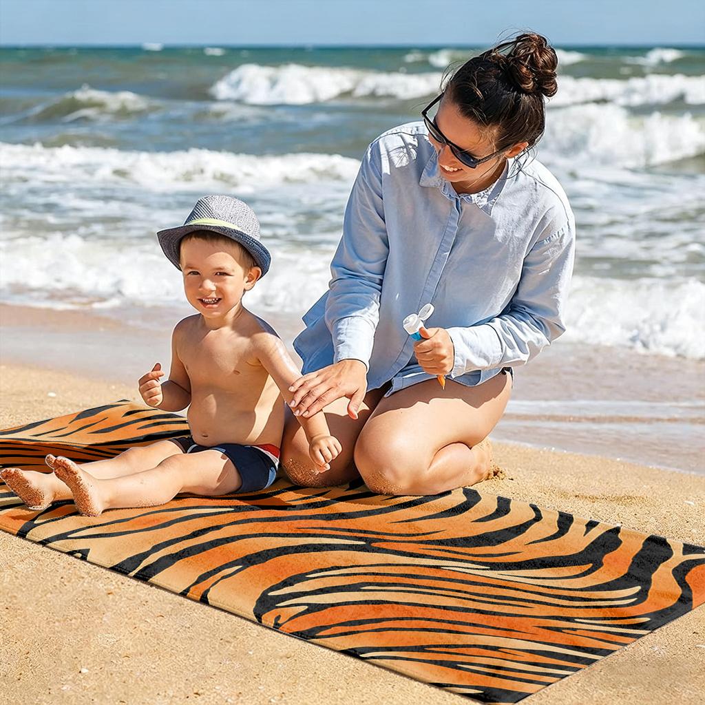 1PC Towel Tiger Leopard skin pattern for family friends Gifts Quick-Dry Beach Towel For Yoga Tourism Beach GYM Camping Swimming