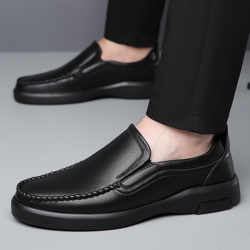 Men's Genuine Leather Casual Shoes Soft Anti-slip Rubber Loafers Man Driving Shoes Handmade Business Footwear Slip on Moccasins