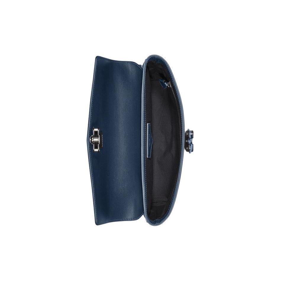 Montblanc Solid Color M Buckle Leather Handheld Shoulder Crossbody Bag Men Bags Ink-Blue 198373