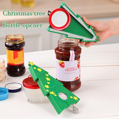 1pc Christmas Tree Shaped Bottle Opener , Multi-Functional Jar, Can Opener with Ergonomic Handle, Perfect Holiday Gift for Home Use,