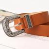 Retro Carve PU Pin Buckle Belt Women Fashion Black Silver Buckle Thin Belts Female Jeans Dress Waistband Brand Design 2025