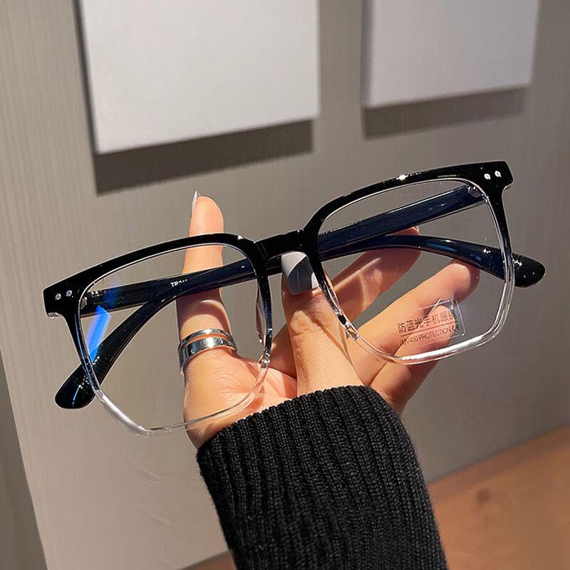 Unisex Square Blue Light Blocking Glasses with Myopia Option Myopia 300 Degrees