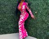 2025 Autumn/Winter Women's Bodycon Lapel Button-Down Printed Long Dress
