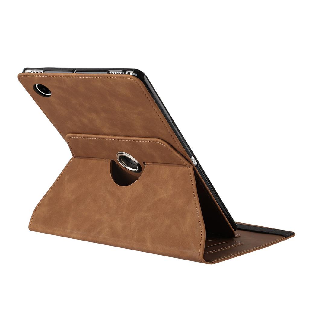 For Samsung Galaxy Tab A11+/A9+ Case Rotating Stand Solid Color PU Leather Tablet Cover