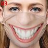 New Unisex 3D Funny Face Printed Masks Adult Windproof Washable Reusable Cotton Mouth Mask