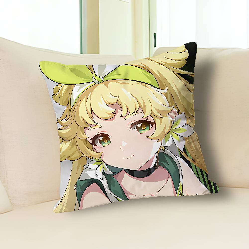W-Wuthering Waves Verina Anime Celebrity Merchandise All-Match Printed Pillow Case Sofa Car Office Room Decoration Protector
