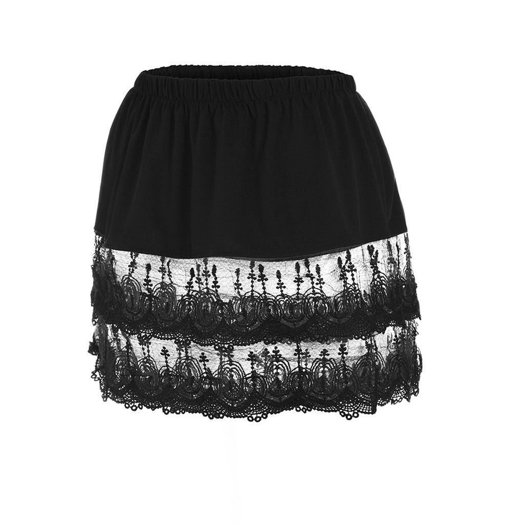 Women's Tiered Sheer Lace Trim Extender Half Plus Size Skirt
