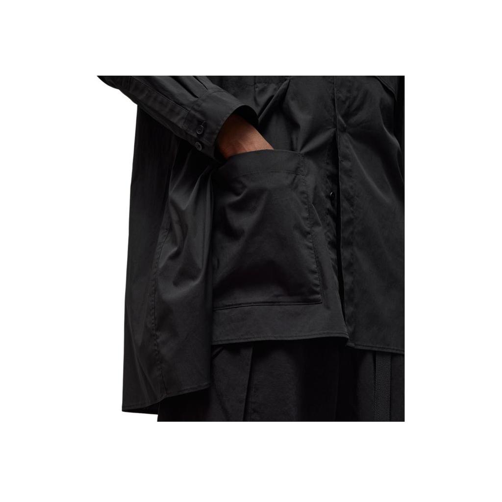 Y-3 Solid Color Single-Breasted Point Collar Long Sleeve Shirt Unisex shirts Black IR7111