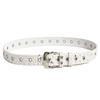 Distressed Street-Style Waist Belt with Star-Shaped Metal Grommets and Pin Closure for Cargo Pants, Jeans, and Skirts