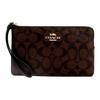 Corner Zip Monogram Canvas And Leather Mahjong Clutch Bag Large Women Clutch Black Brown 6648-IMAA8