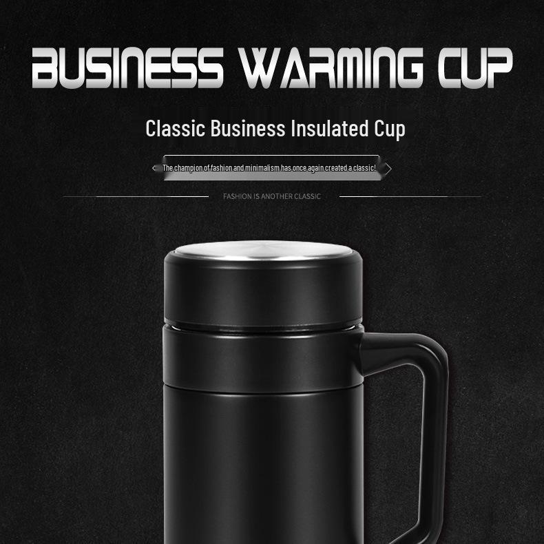 Insulated Stainless Steel Water Bottle with Handle & Tea Infuser - Large Capacity for Office Use