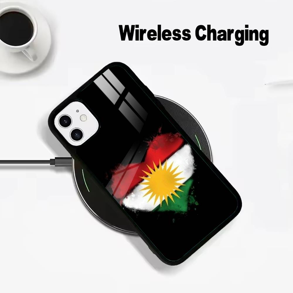 

K-Kurdistan Flag Art Phone Case For IPhone17 16 15 14 13 12 11 Pro Max 16/15/14Plus Wireless Charger Cover Funda iPhone14Pro