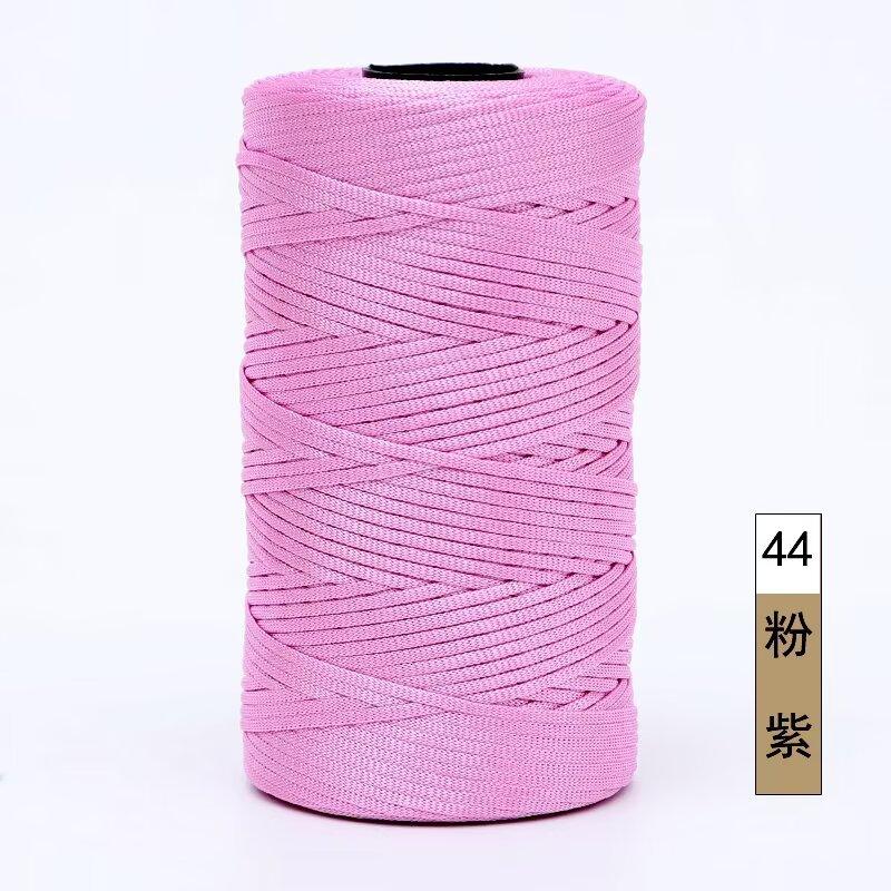 Mercerized Cotton And Linen Flat Belt Thread Light Body Ice Silk Thread Hand Crocheted Diy Hook Bag Hat Seat Cushion Hollow Thread