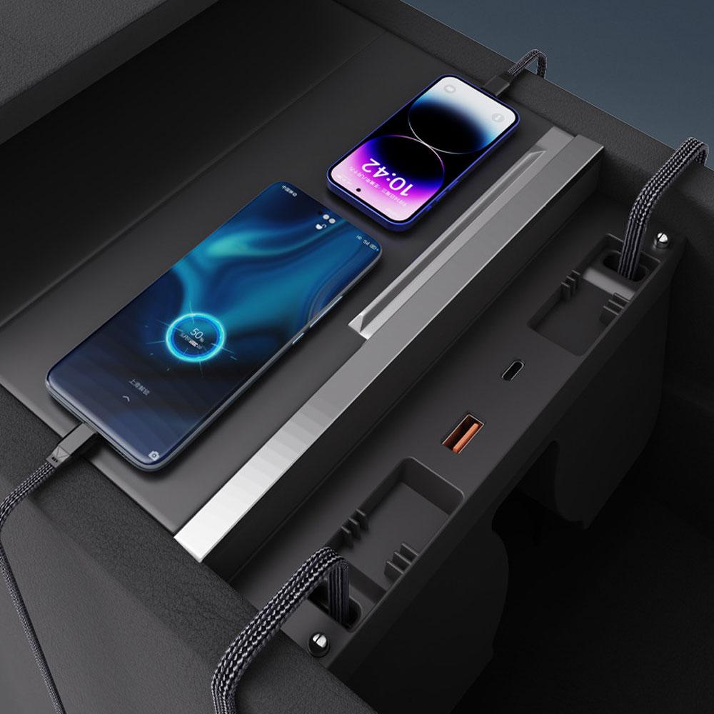 USB Hub Docking Station For Tesla Model 3 Highland Y Juniper YL Center Console Fast Charging Expansion Dock Car Accessories