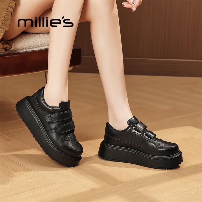 Millies Women s Leather Hook-and-Loop Platform Sneakers EU 37