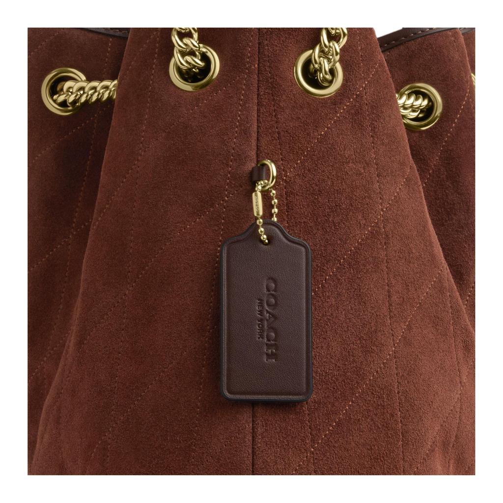 Coach Evelyn 34 Quilted Detail Leather Shoulder Bag Women shoulder bag Brown CCZ80-IMYEF