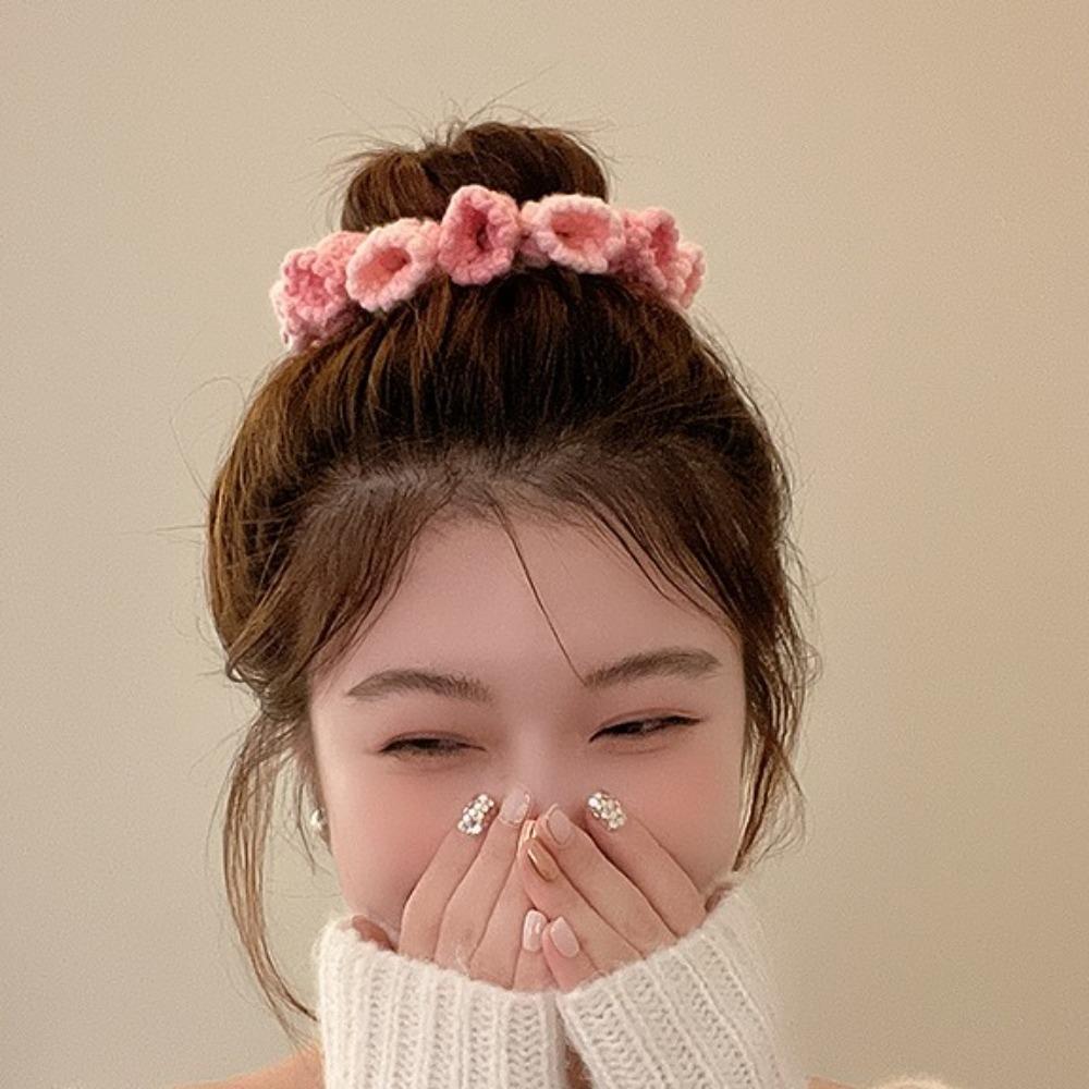 Handmade Knitted Hair Rope Flores Convallariae Sweet Hair Tie  Ponytail Band