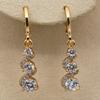 1 Pair Elegant Vintage Green Stone Dangle Earrings - Perfect ForWeddings and Parties -14k Gold Plated