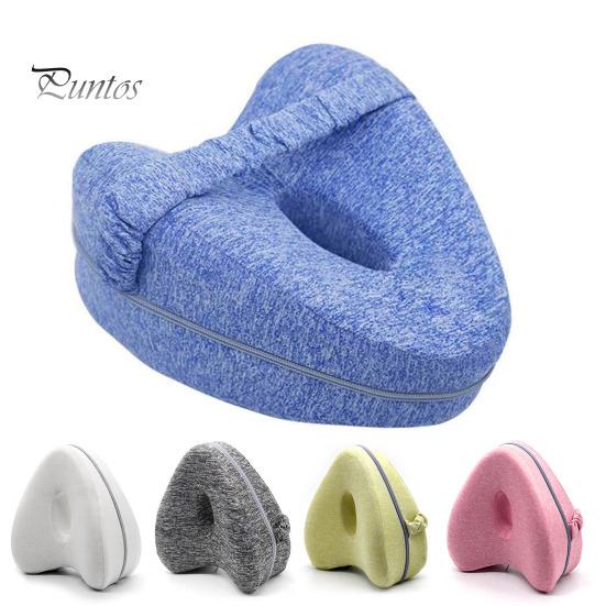 Leg Knee Pillow Memory Foam Leg Pillow with Elastic Strap Ergonomic Knee Cushion with Washable Cover for Side Sleepers Soothing Pain Relief