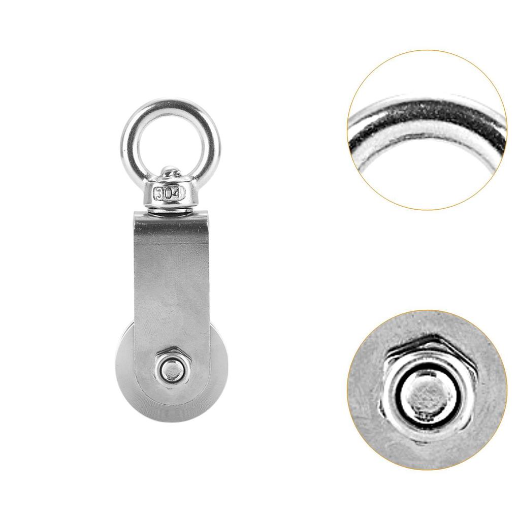 Swivel Pulley Block 360 Degree Rotation Stainless Steel Fitness Equipment Smooth Cable Pulley for Clothesline DIY Home Projects
