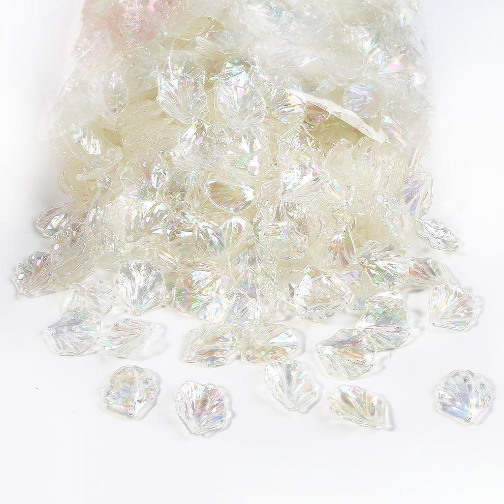 500g ABS Acrylic Imitation Shell Peony Petals Pendant Charm Beads For Jewelry Making Antique Hairpin Accessories