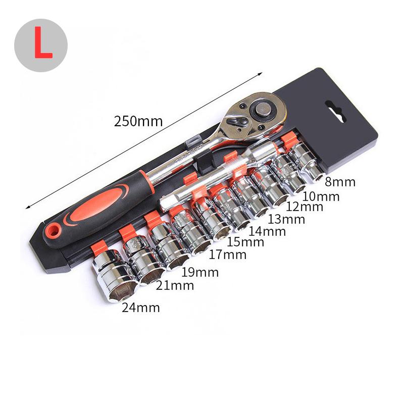 12-teiliger Ratschen-Steckschlüsselsatz aus Chrom-Vanadium-Stahl, schnelles und arbeitssparendes Vorder- und Rückwärtsschraubenschlüssel-Werkzeug für die manuelle Autoreparatur