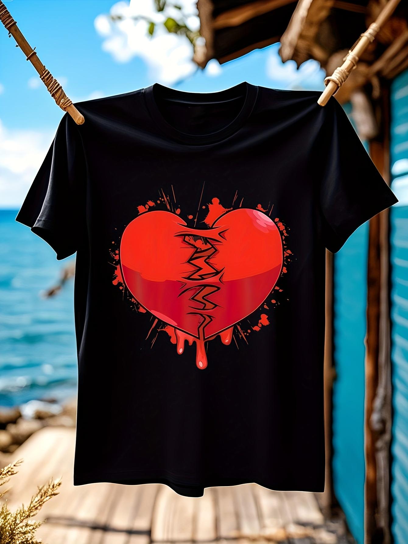 Black Unisex Graphic Tshirt Graphic Tshirt with Bold Red ... S