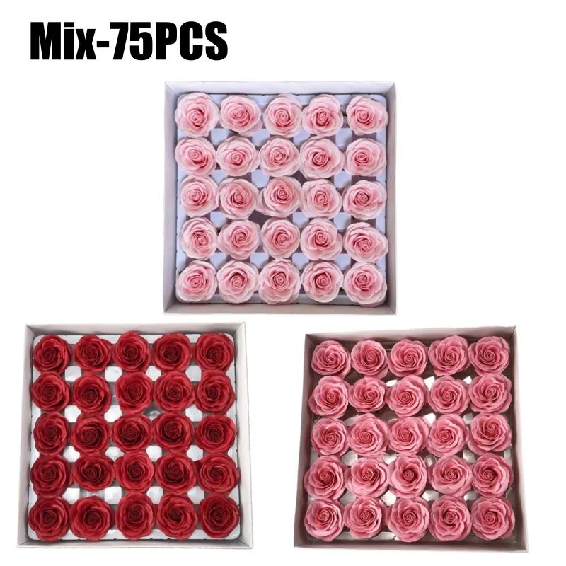 6.9cm Soap Rose Flower Head Bake Brown New Style DIY Gift F Mother's Day Birthday Valentine Wedding Baby Shower Favor