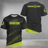 Spartaanse 3D Geprinte T-shirt voor Mannen, Korte Mouwen Top voor Hardlopen en Fitness, Zomerse Buitensport Kleding met Ronde Hals