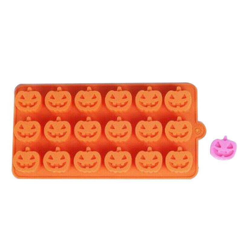 18 Holes Mini Halloween Silicone Pumpkin Mold for Thanksgiving Chocolate Gummies Candy Christmas Candy Cake Decoration