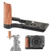 Aluminum L Bracket Quick Release Plate For R50V Camera Handgrip Holder 1/4in Hole with Wood Grip