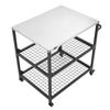 Carro para Parrilla Exterior, Mesa de Parrilla de Acero Inoxidable de 800 x 610 mm, Mesa de Cocina para Exteriores con 4 Ruedas y Asa Lateral, Dos Estantes de Malla, Barbacoa