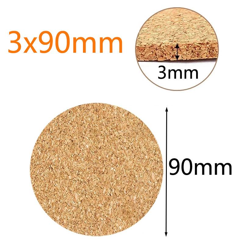 12Pcs 3-5mm Cork Coaster for Drink Non-Slip Cork Coaster Natural Round Wooden Cup Mat Heat Resistant Reusable Tea Coffee Coaster