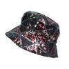 Dámský bucket Hat Fishing Cap Sequin Hip-hop Festival Glitter Bling Wide Brim