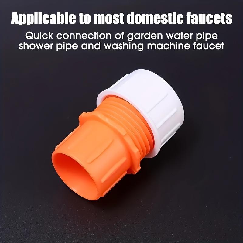 2pcs/5pcs Orange Universal Faucet Adapter Connector - Plastic Hose Adapter for Kitchen Faucet and Garden Water Pipe