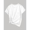 Stylish Women's Polyester Short Sleeve T-Shirt Ruffle Trim Casual Daily