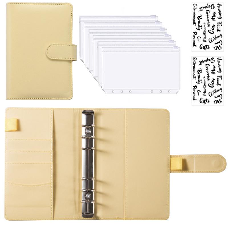A6 PU Leather Budget Binder Notebook Cash Envelopes System Set,with Binder Pockets for Money Budget Saving Bill Organizer