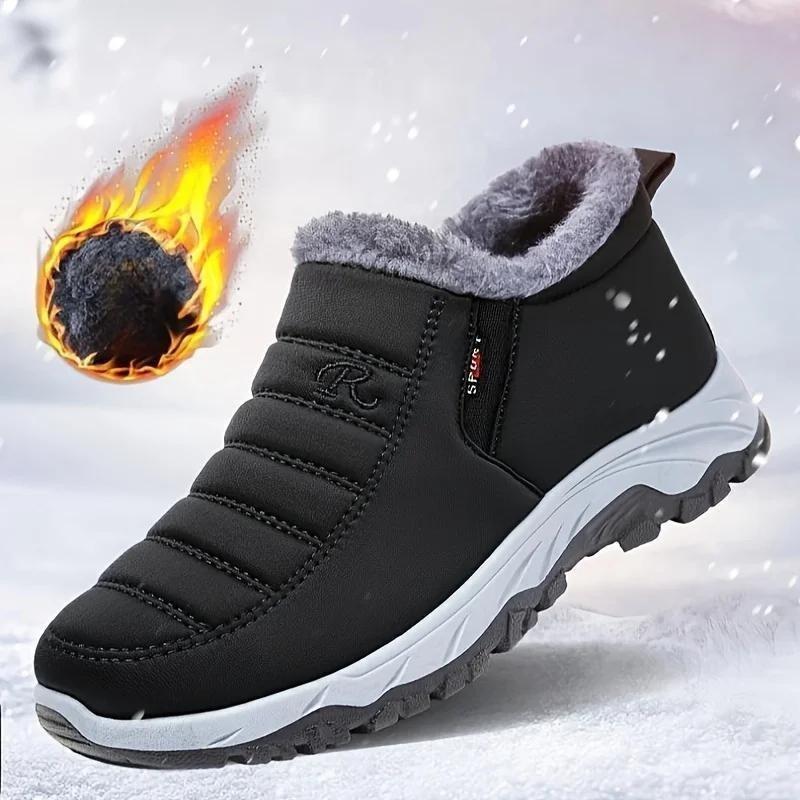Fashion Men'S Winter New Style With Plush And Thick Snow Boots Warm And Comfortable Cotton Shoes Fashionable And Casual Sports Shoes