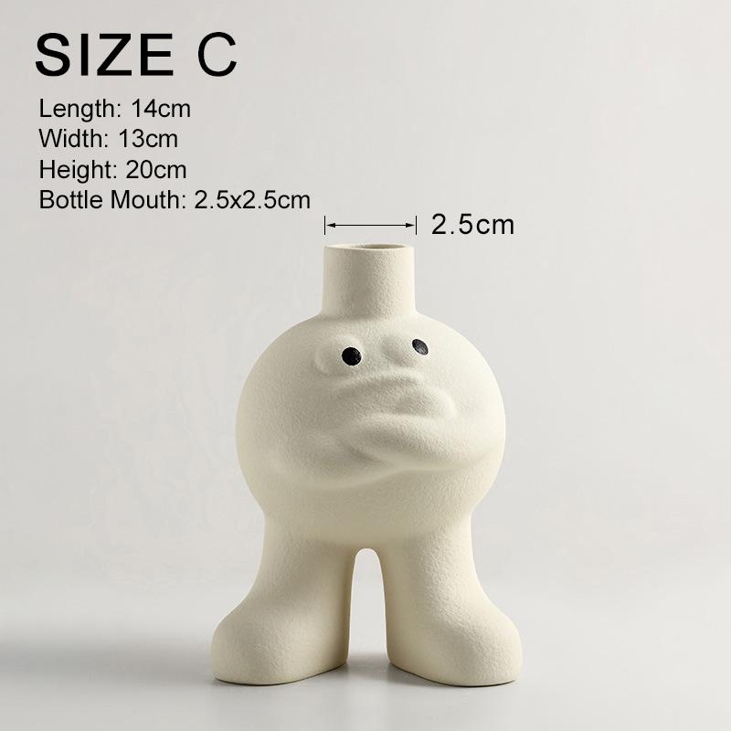 Big Footed Ceramics Vase Desktop Flower Arrangement Decoration Originality Living Room Cute DIY High Level Decorations