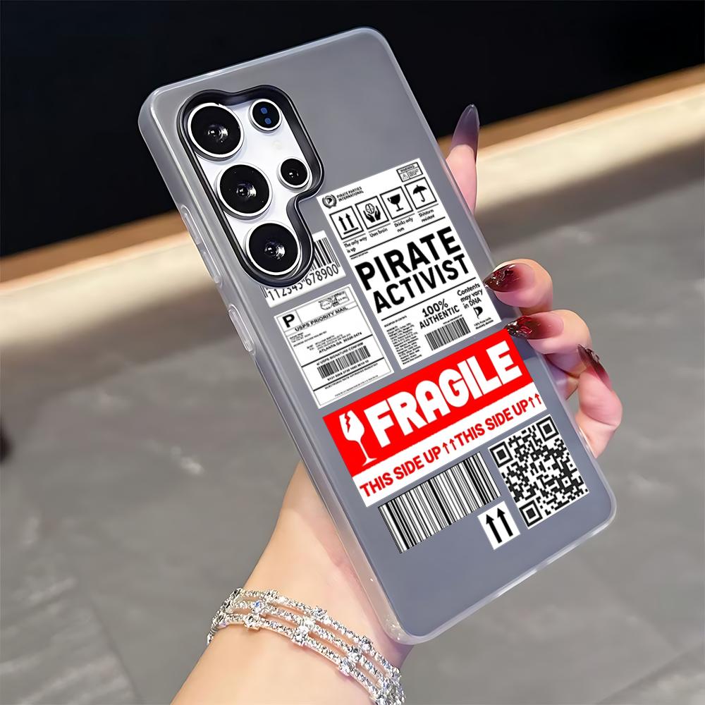 D-Dhl Express Label Phone Case for Samsung S26 S25 S24 S23 S22 S21 FE Plus Ultra Black 2-in-1 Jelly silicone case