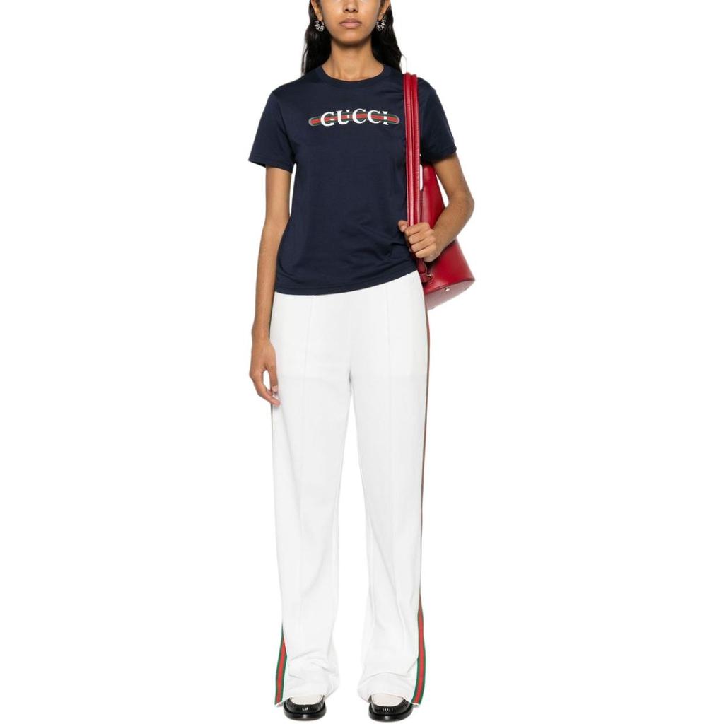 (WMNS) Gucci SS25 Printed T-Shirt 'Navy' Women's 787299-XJGNW-4735