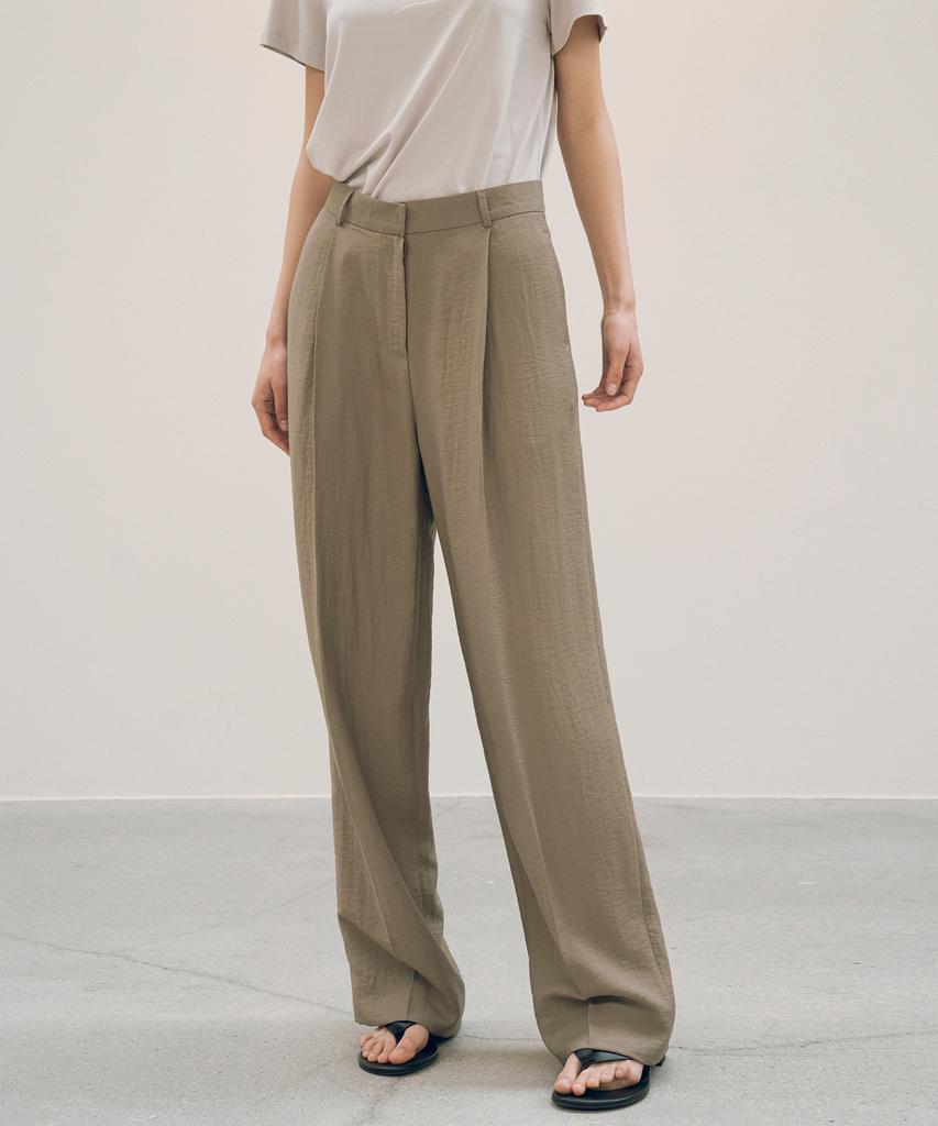 Siyajyu Sipt7122 Lounge Silky Wide Slacks_Khaki Brown