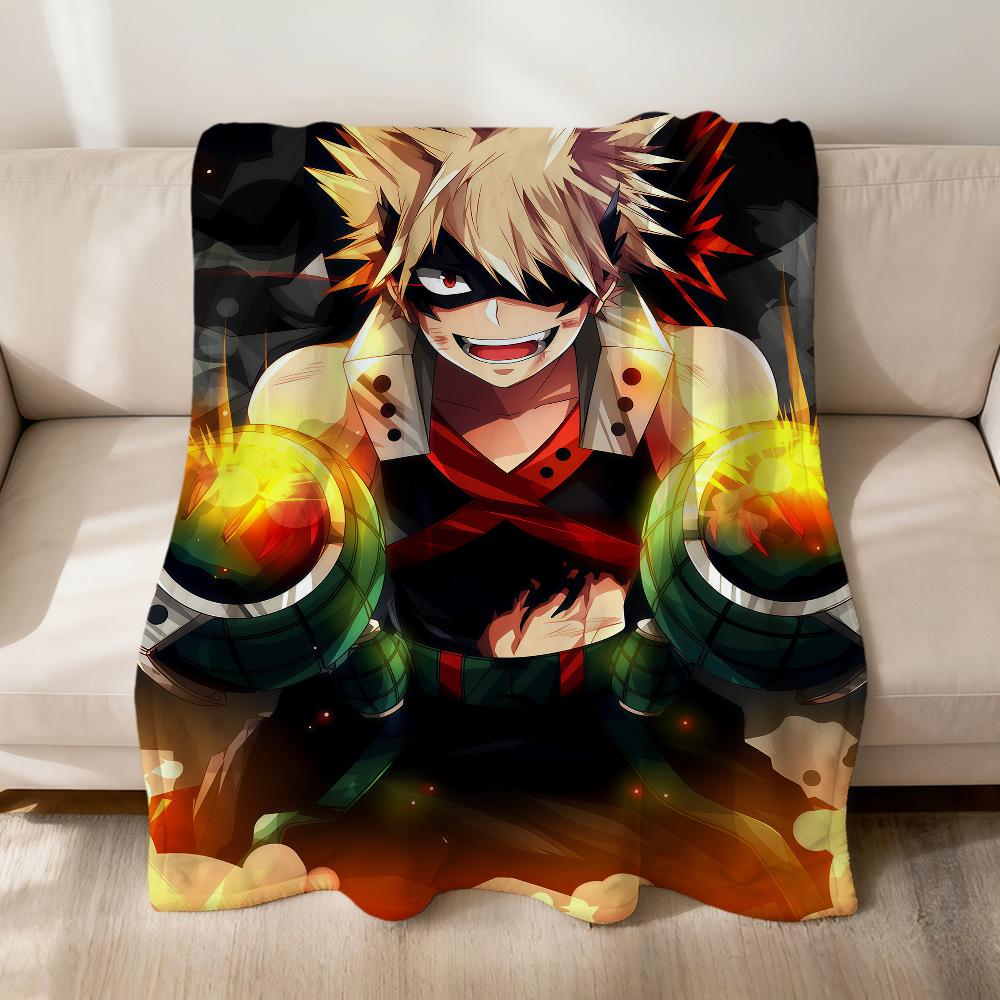 Cool Anime K-Katsuki B-Bakugo Fanart Flannel Soft Warm Plush Blanket Sofa Living Room Pet Hogar Bedroom Gift Home Car Portable