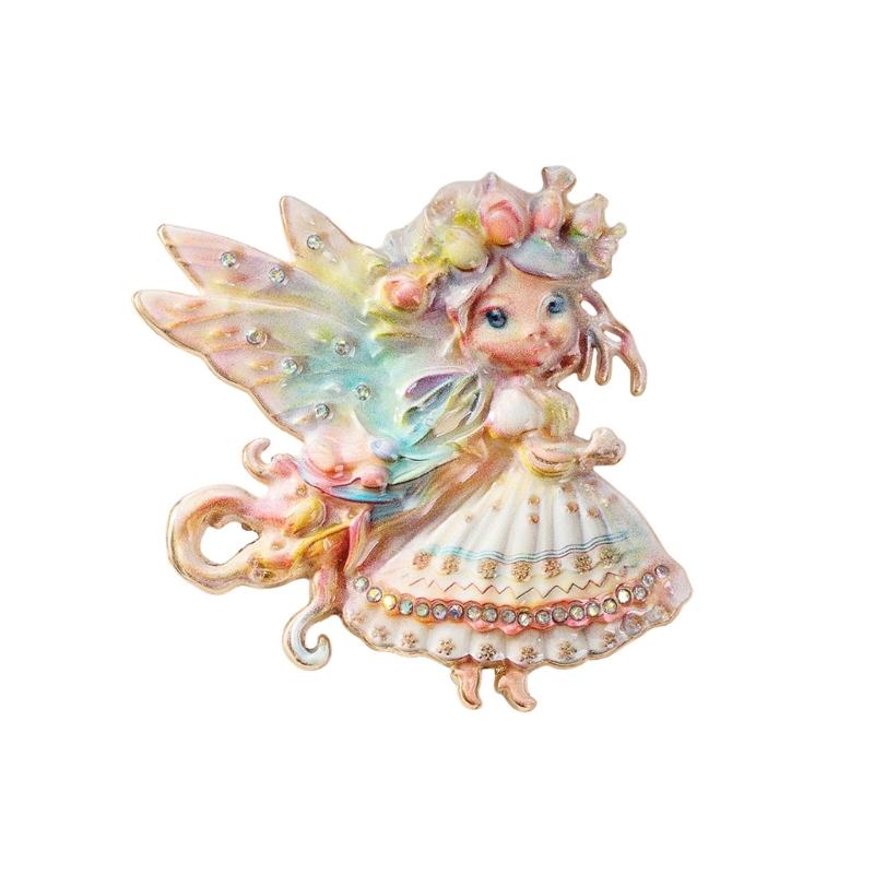 Flower Elf Brooch Zinc Alloy Lightweight Lapel Pin For Comfortable Wear Ideal Parties Weddings Daily Fashion Accessory