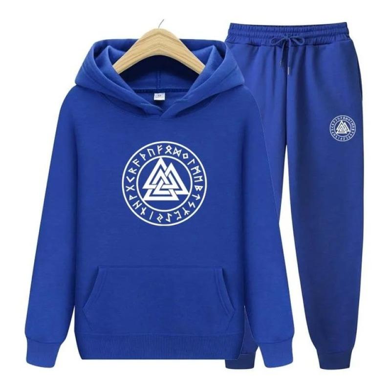 

2023 осень зима винтажный графический принт осень/зима мужской/женский хлопковый спортивный костюм повседневный комплект из 2 предметов толстовка унисекс XXXL